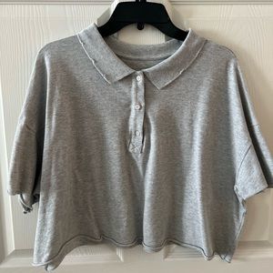 Offline by Aerie: Loose-fit, light grey, Collared Shirt with buttons